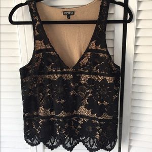 Express black, v-neck sleeveless blouse
